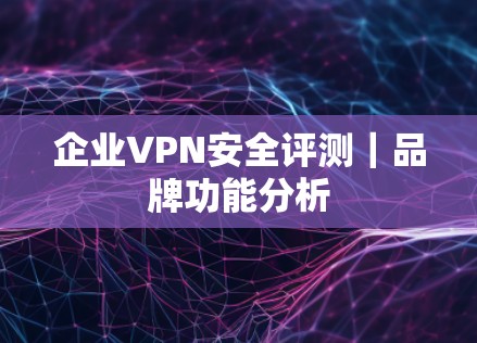 企业VPN安全评测|品牌功能分析 企业VPN安全评测|品牌功能分析