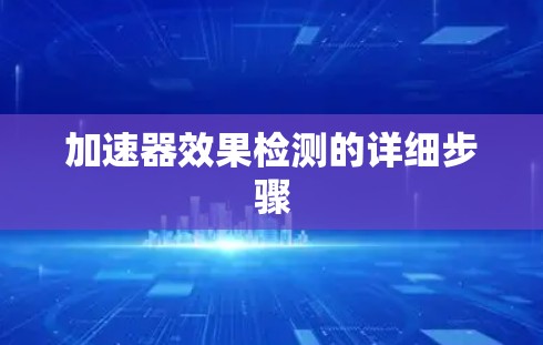 加速器效果检测的详细步骤 加速器效果检测的详细步骤