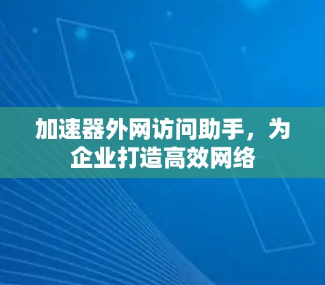 加速器外网访问助手，为企业打造高效网络